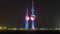 The Kuwait Towers night timelapse - the best known landmark of Kuwait City. Kuwait, Middle East