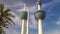The Kuwait Towers timelapse hyperlapse - the best known landmark of Kuwait City. Kuwait, Middle East