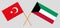 Kuwait and Turkey. Kuwaiti and Turkish flags. Official colors. Correct proportion. Vector