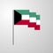 Kuwait waving Flag creative background