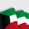 Kuwait waving Flag. Vector illustration.