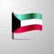 Kuwait waving Shiny Flag design vector