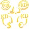 Kuwaiti dinar currency symbol icon of Kuwait