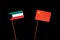 Kuwaiti flag with Chinese flag on black