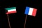 Kuwaiti flag with French flag on black