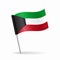 Kuwaiti flag map pointer layout. Vector illustration.