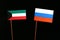 Kuwaiti flag with Russian flag on black