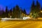 Kuznickie Roundabout at night in Zakopane