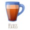 Kvass mug icon, cartoon style