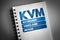 KVM - Keyboard Video and Mouse acronym on notepad, technology concept background