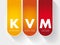 KVM - Keyboard Video and Mouse acronym, technology concept background