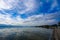 Kwan Phayao; a lake in Phayao province, the North of Thailand. Shooting with the rule of thirds between river, cloud, and sky