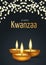 Kwanzaa banner or poster. Traditional african american ethnic holiday design concept with glowing lights garland and candles