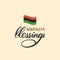 Kwanzaa blessings lettering with Pan African Flag