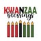 Kwanzaa blessings - modern trendy script black ink calligraphy lettering. Happy Kwanzaa greeting card, flyer, invitation