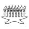 Kwanzaa candles glowing African holiday Seven candle on candlestick American ethnic cultural holiday contour outline icon black