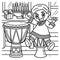 Kwanzaa Child Playing Djembe Coloring Page