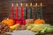 Kwanzaa festival concept with seven candles red, black and green