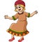 Kwanzaa Girl Playing Djembe Cartoon Clipart