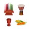 Kwanzaa Holiday 4 Colorful Symbols Collection