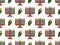 Kwanzaa seamless pattern background in Modern flat style with Kinara candle holder, corn icon. Vector wallpaper design