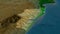 KwaZulu-Natal, South Africa - highlighted with capital. Physical