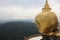 Kyaiktiyo Pagoda golden rock, myanmar Burma with cloud