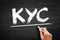 KYC Know Your Customer - guidelines in financial services to verify the identity, suitability, and risks, acronym text on