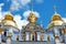 Kyiv or Kiev, Ukraine: Detail of the artwork and domes of St Michael`s Golden-Domed Cathedral