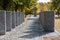 Kyiv. Kyiv region. Ukraine. 13.10.2023. Stone tombstones in the German cemetery in the fall. Beautiful German cemetery near Kyiv.