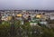 Kyiv podil top view, buildings and monastery