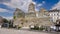 Kyiv, Ukraine - April 24, 2023: Covered monument to Princess Olga, St. Andrew the Apostle, educators Cyril and Methodius