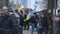 Kyiv, Ukraine. April 9, 2019. Activists and supporters of the National Corps political party attend a rally to demand an investiga