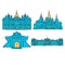 Kyiv, Ukraine, Colored Landmarks