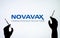 Kyiv, Ukraine - December 03, 2020: Backlit single shot image of Novavax  Covid-19 vaccine concept