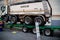 Kyiv, Ukraine - June 15, 2021: Semi-trailer transports a lorry. Transporting a heavy truck by semitrailer