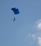 Kyiv, Ukraine - June 21, 2020: A parachutist with a parachute jumped and flew. Fly with a parachute. Sport. Copy space