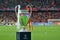 KYIV, UKRAINE - MAY 26, 2018: General view of the Champions League trophy before the match UEFA Champions League Final between Re