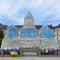 Kyiv, Ukraine, May 27, 2022: Covered monument to Princess Olga, St. Andrew the Apostle, educators Cyril and Methodius