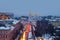 Kyiv, Ukraine, with a view of the St Michaels Golden - Domed Monastery and traffic