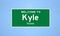 Kyle, Texas city limit sign. Town sign from the USA.