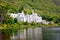 Kylemore Abbey with water reflections in Connemara, County Galway, Ireland, Europe. Benedictine monastery founded 1920