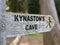 Kynastons cave sign on nescliffe hill