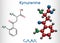 Kynurenine, l-Kynurenine, C10H12O3N2 molecule. It is a metabolite of the amino acid L-tryptophan used in the production of niacin