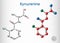 Kynurenine, l-Kynurenine, C10H12O3N2 molecule. It is a metabolite of the amino acid L-tryptophan used in the production of niacin