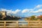 Kyoto cityscape with concrete bridge at Kyoto