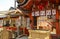 KYOTO, JAPAN- APRIL 03, 2019: Jinja-Jishu shrine at the famous Kiyomizu-dera Buddhist Temple in Kyoto, Japan