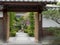 KYOTO, JAPAN - APRIL, 16, 2018: a tranquil courtyard at tenryuji temple in kyoto