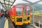 Kyoto, Japan - December 3, 2015: SAGANO ROMANTIC TRAIN is parking at Kameoka Torokko Station