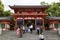 Kyoto, Japan - May 17, 2017: Main gate of the Yasaka jinja shrine in Kyoto
